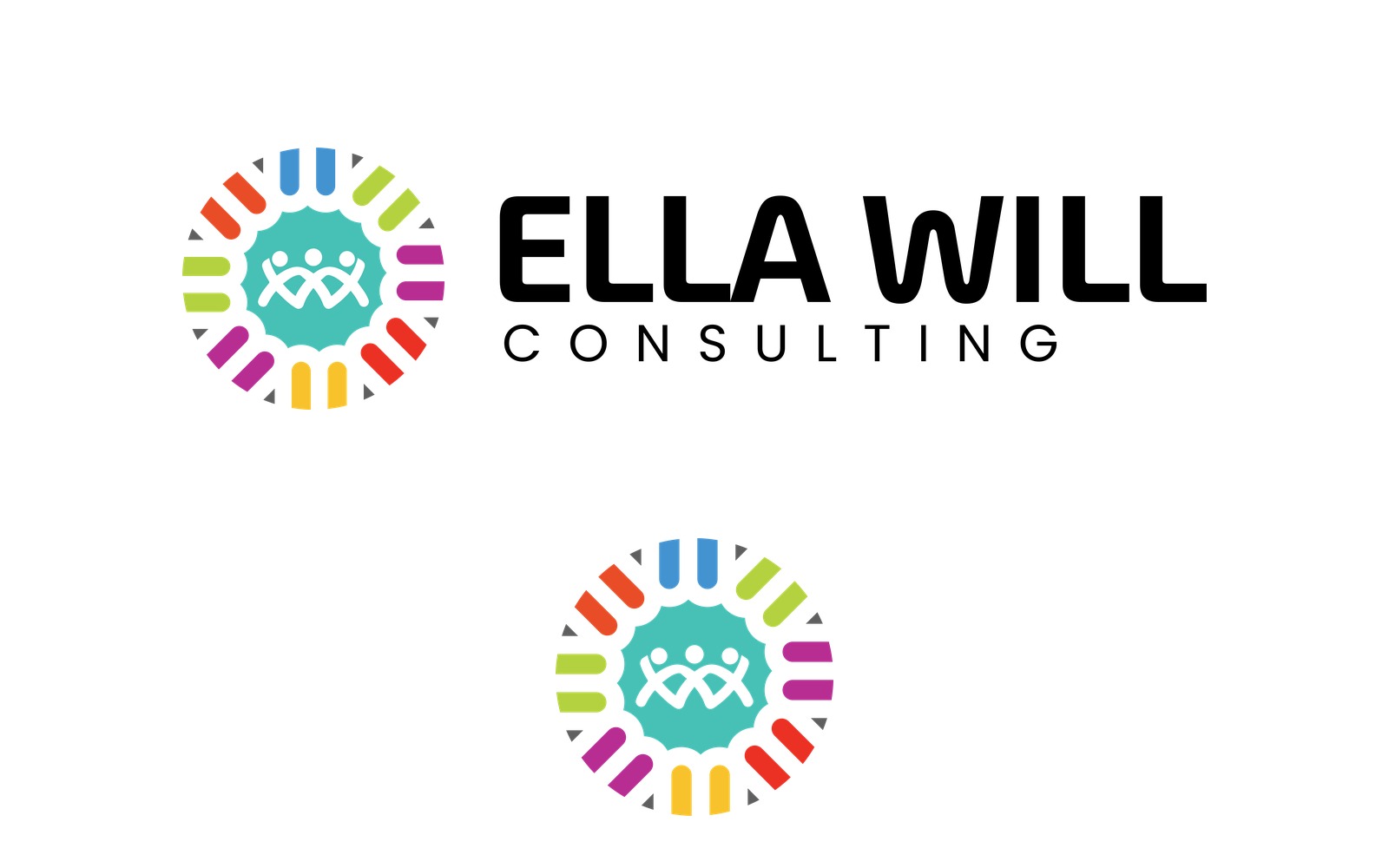 Ella Will Consulting logo lockup and mark