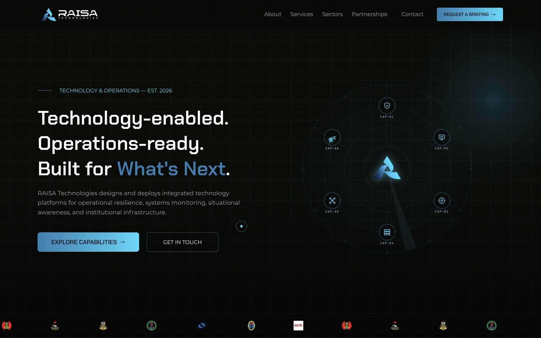 RAISA Technologies website, designed on Wix Studio
