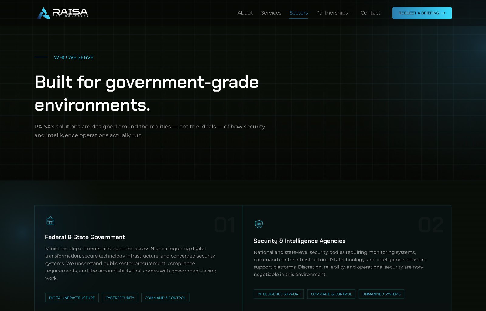 RAISA sectors page