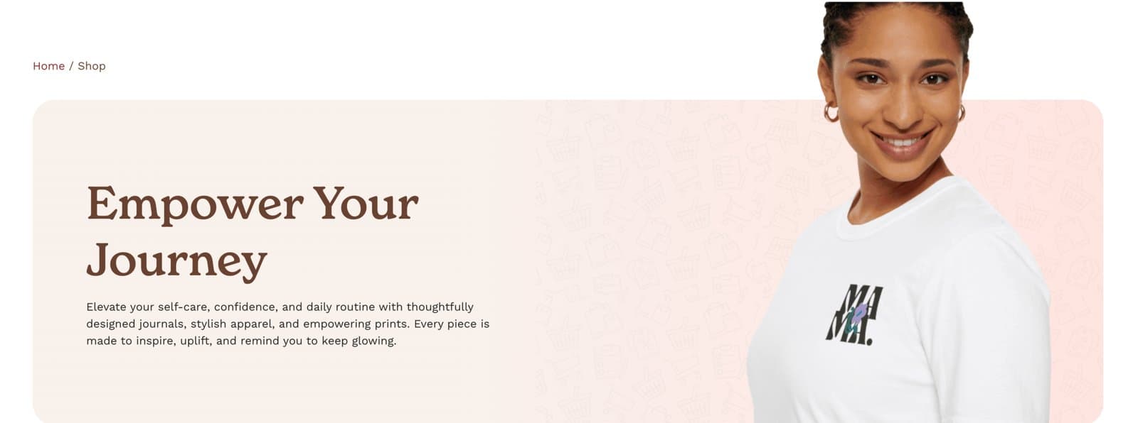 The shop archive: a custom category layout with clear pricing, cart visibility, and browsing that stays on-brand.