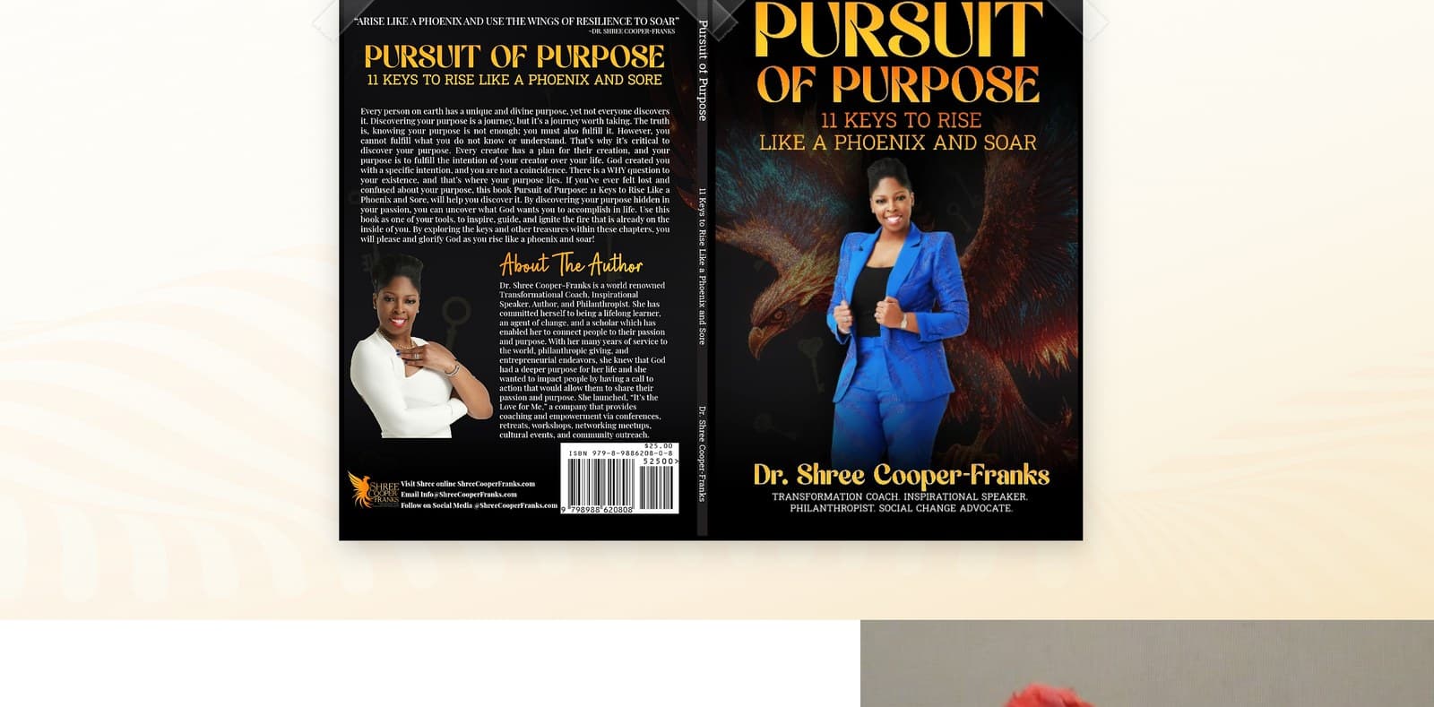 Pursuit of Purpose: 11 Keys to Rise Like a Phoenix and Soar, with its own storefront section and purchase button.
